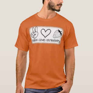 T-shirt Peace Love Fraise Farmer Berry Fr