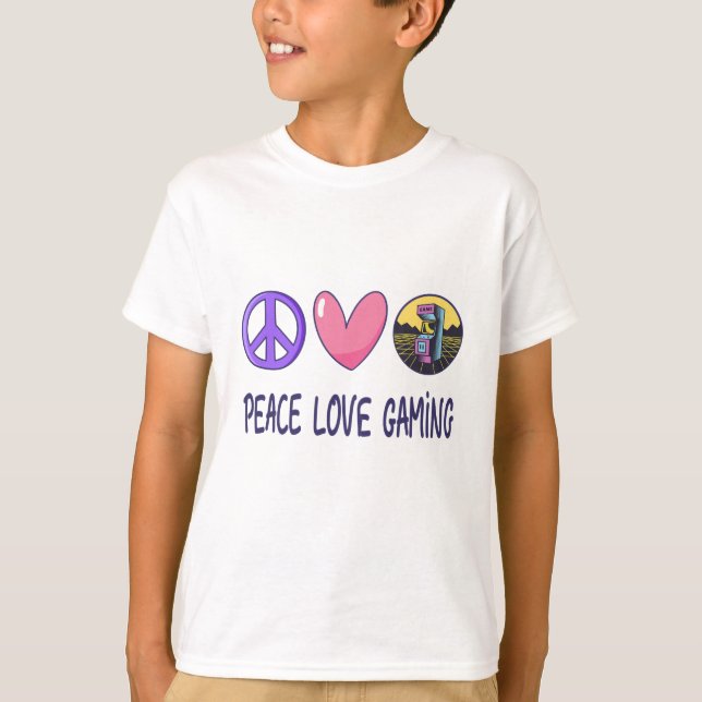 T-shirt Peace Love Gaming (Devant)