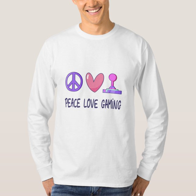 T-shirt Peace Love Gaming (Devant)