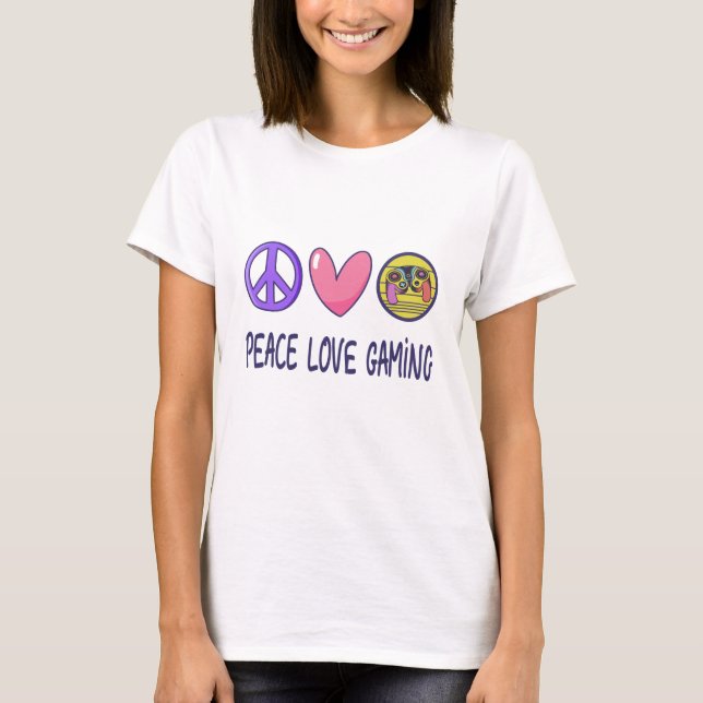 T-shirt Peace Love Gaming (Devant)