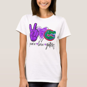 T-shirt Peace Love Gators Crocodile Love Alligator