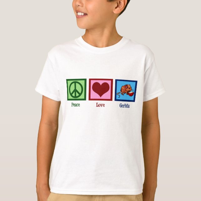 T-shirt Peace Love Gerbils Enfants (Devant)