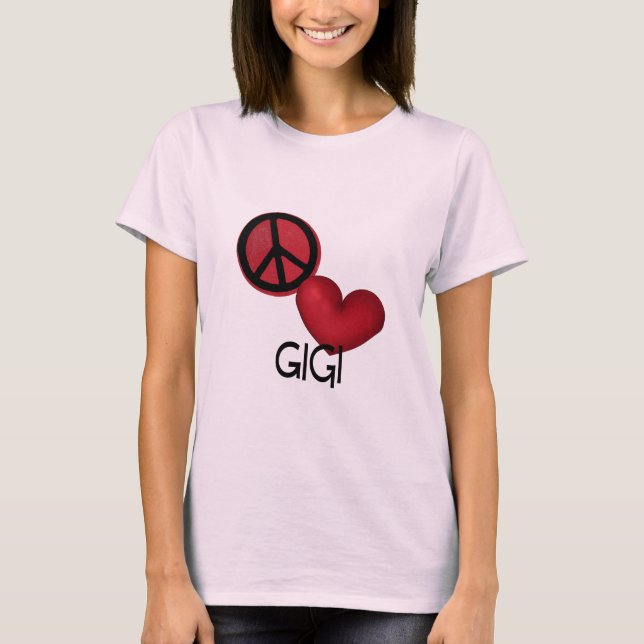 T-shirt Peace Love Gigi (Devant)