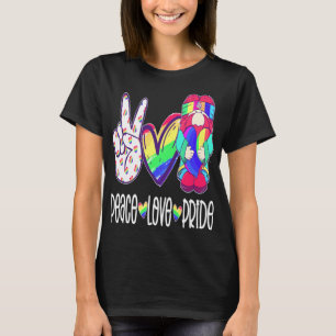 T-shirt Peace Love Gnome Peace Love Gnomes Coeur Decor