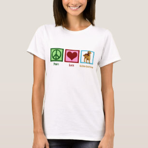 T-shirt Peace Love Golden Retriever