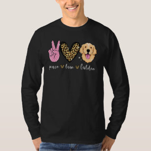 T-shirt Peace Love Golden Retriever Papa Jamais Chien