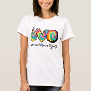 T-shirt Peace Love Golf Funny Tie Dye Amateurs de golf