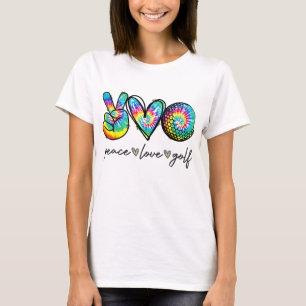 T-shirt Peace Love Golf Tie Dye Cute Golf Amateurs