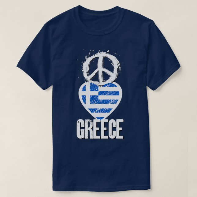 T-shirt Peace Love Grèce (Design devant)