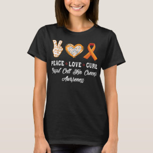T-shirt Peace Love guérison basal peau de cellule cancer c
