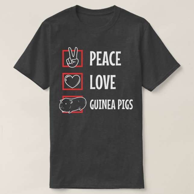T-shirt Peace Love Guinea Pigs Premium 4319 (Design devant)