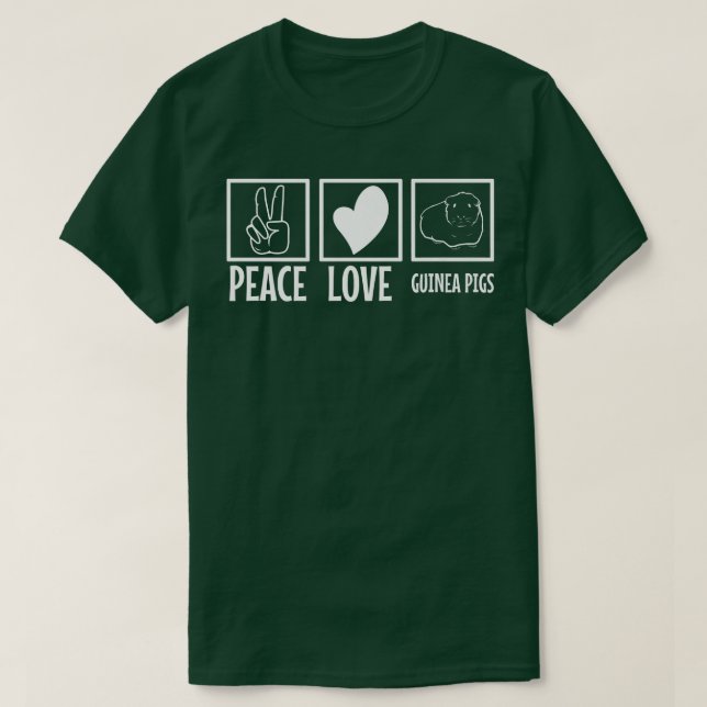 T-shirt Peace Love Guinea Pigs Premium 4325 (Design devant)