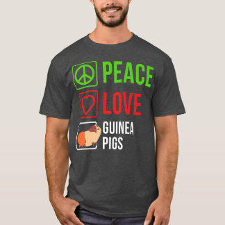 T-shirt Peace Love Guinée Chiens Animaux animaux de compag