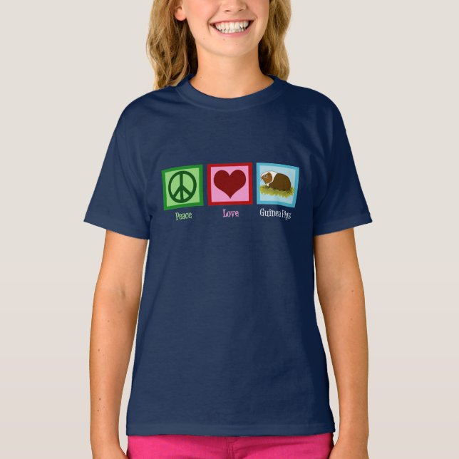 T-shirt Peace Love Guinée Chiens Enfants (Devant)