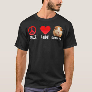 T-shirt Peace Love Guinée Cochon Cavy Hamster Art Rodent