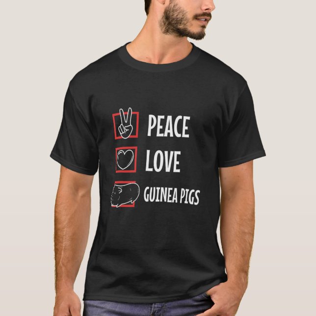 T-shirt Peace Love Guinée Pigs (Devant)