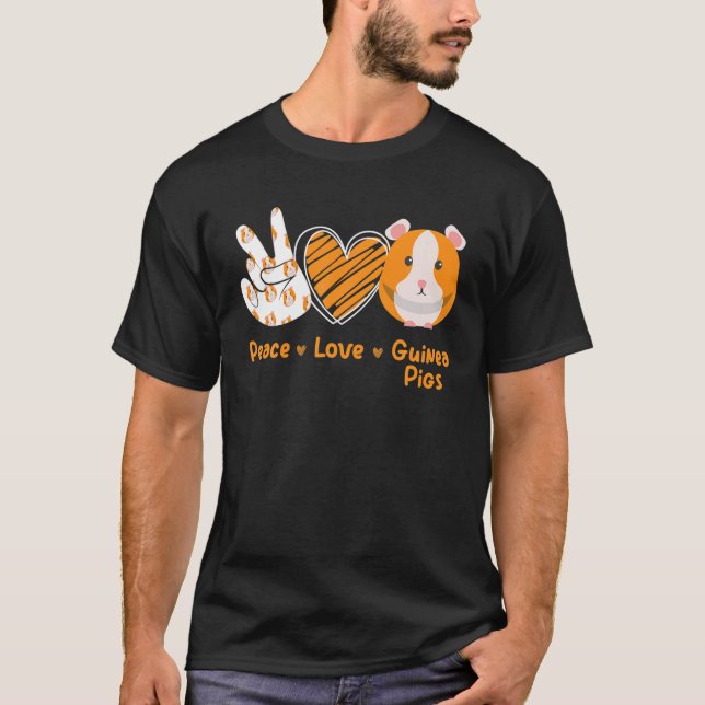T-shirt Peace Love Guinée Pigs (Devant)