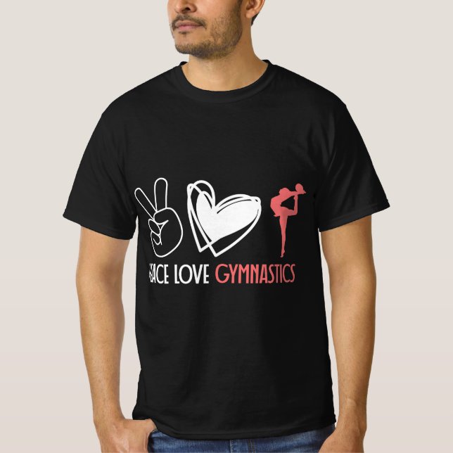 T-shirt Peace Love Gymnastics  (Devant)
