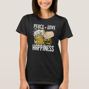 T-shirt Peace Love Hapiness Brasserie Brasserie Malt Hop C
