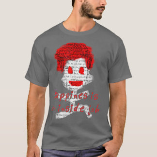 T-shirt Peace Love Happiness Motivation Black Red Designer