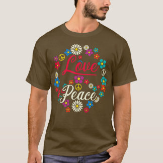 T-shirt Peace Love Harmony Hippie Paix