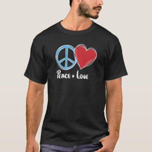T-shirt Peace + Love Hippie Flowpower Peace On Earth Pro