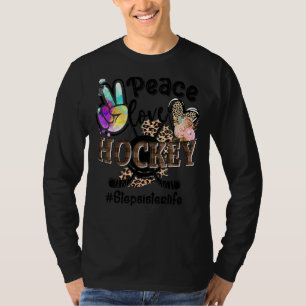 T-shirt Peace Love Hockey Stepsoeur Vie Maman Grand-mère L