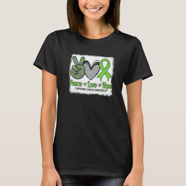 T-shirt Peace Love Hope Lymphoma Awareness Month Warrior W (Devant)