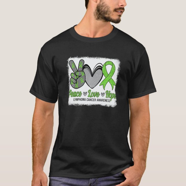T-shirt Peace Love Hope Lymphoma Awareness Month Warrior W (Devant)