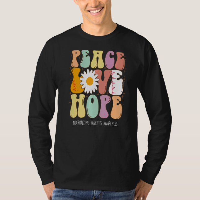 T-shirt Peace Love Hope Necrotizing Fasciitis Awareness (Devant)