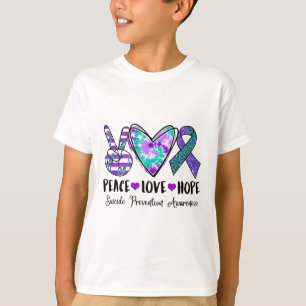 T-shirt Peace Love Hope Prévention du suicide