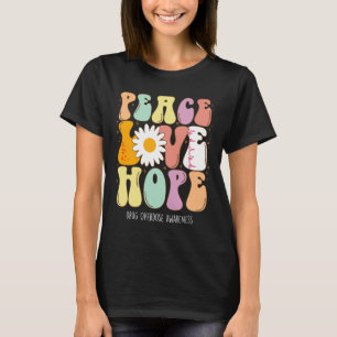 T-shirt Peace Love Hope Purple Ribbon médicament surdose