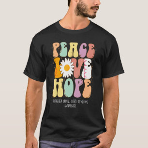 T-shirt Peace Love Hope Syndrome de la colonne vertébrale 