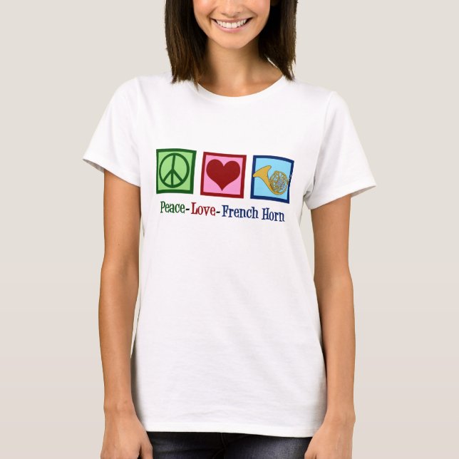 T-shirt Peace Love Horn (Devant)
