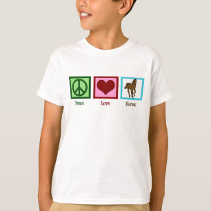 T-shirt Peace Love Horses Cute Horse Kids