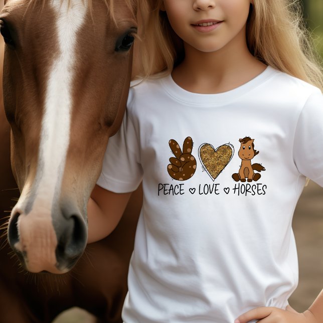 T-Shirt Peace Love Horses super mignonne (Peace Love Horses super cute T-Shirt)