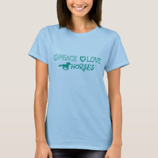 T-shirt Peace Love Horses Tee