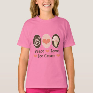 T-shirt Peace Love Ice Cream Kids Ringer