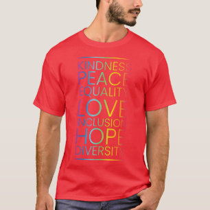 T-shirt Peace Love Inclusion Égalité Diversité Droits de l