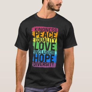 T-shirt Peace Love Inclusion Égalité Diversité Droits de l