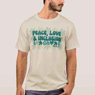 T-shirt Peace Love & Inclusion Flower