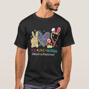 T-shirt Peace Love Infirmière Assistant Médicale Bunny Leo