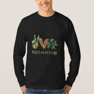 T-shirt Peace Love Infirmière inscrite St Patrick's Day Rn