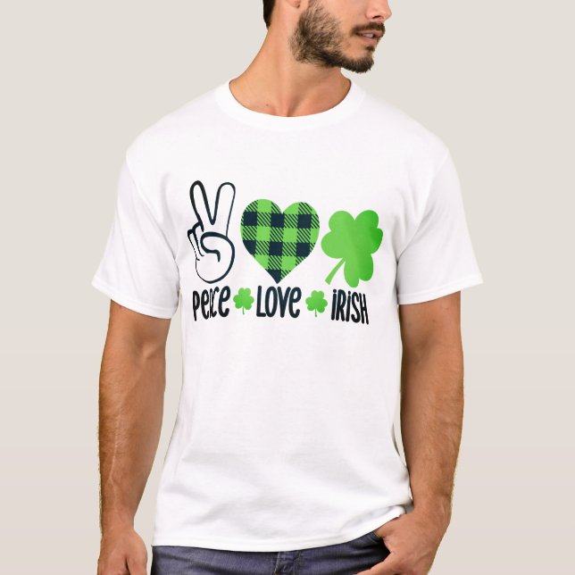 T-shirt Peace Love Irish-60682 (Devant)