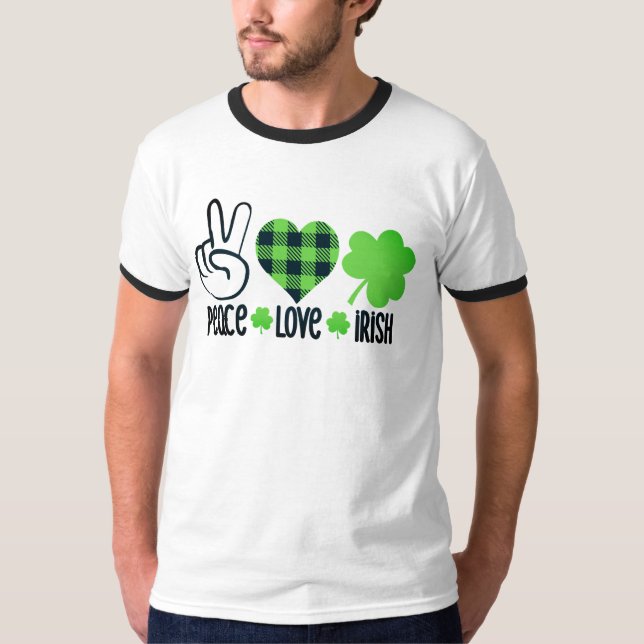 T-shirt Peace Love Irish-60682 (Devant)