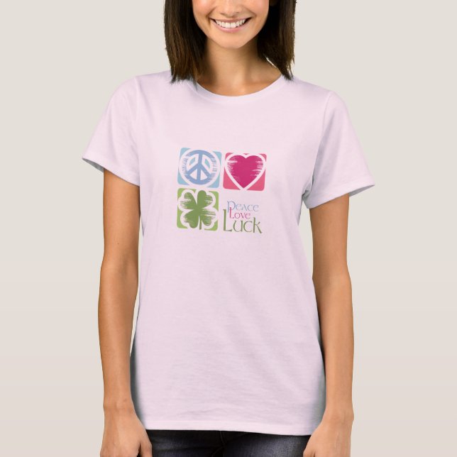 T-shirt Peace, Love & Irish Luck (v.02) (Devant)