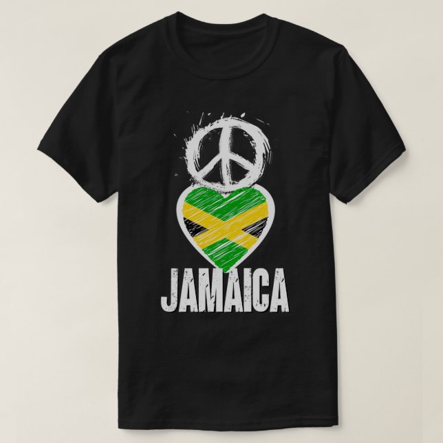 T-shirt Peace Love Jamaïque (Design devant)