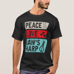 T-shirt Peace Love Jaw's Harp Lamellophone Instrument Murc