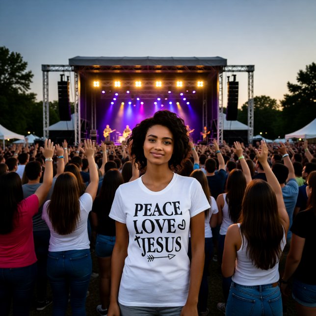 T-shirt Peace Love Jesus Bold Faith Statement Tee (Créateur téléchargé)
