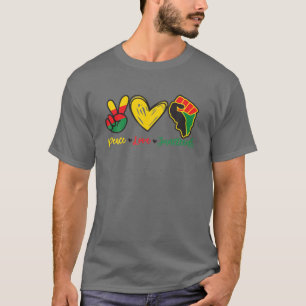 T-shirt Peace Love Jundixième Pride Black Girl Black Queen